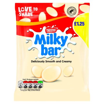 Milkybar Nestle Giant Buttons Pouch PM ££1.25 85g, Aluminium