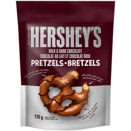 Hershey s Milk & Dark Chocolate Pretzels  170g/6 oz. Bag {Imported from Canada}