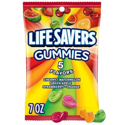 Life Savers, Gummies 5 Flavors Candy Bag 7oz (198g)