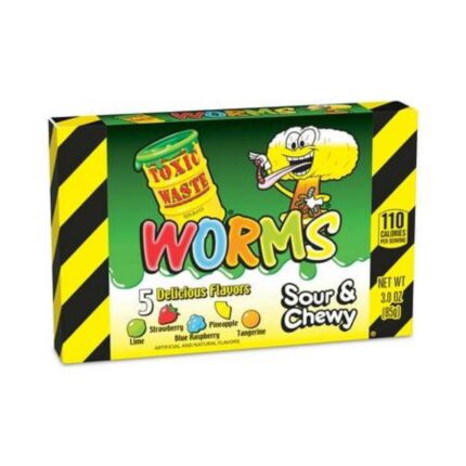 Toxic Waste Sour and Chewy Worms Box 85g