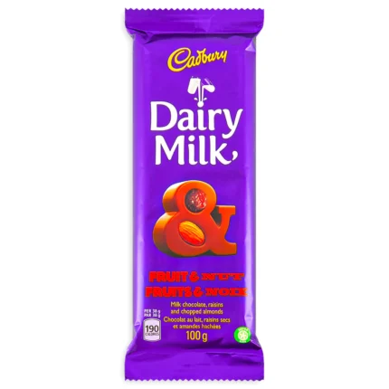 Cadbury Dairy milk Fruit & nut froits & Noix