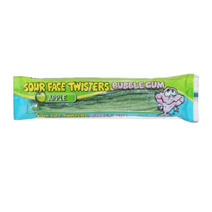 Face Twisters sour bubble gum Apple  2 oz (56g)