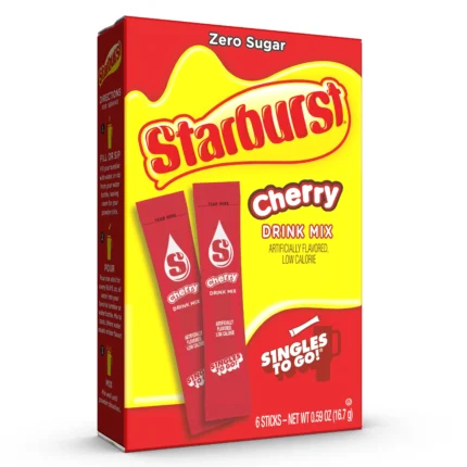 Singles to go drink mix Starburst Cherry 0.59oz(16.7g)  zero sugar  zero sugar