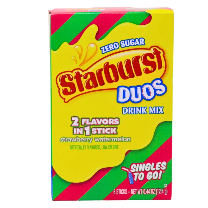 Singles to go drink mix Starburst duos strawberry watermelon 0.44oz (12.4g)  zero sugar - Image 1