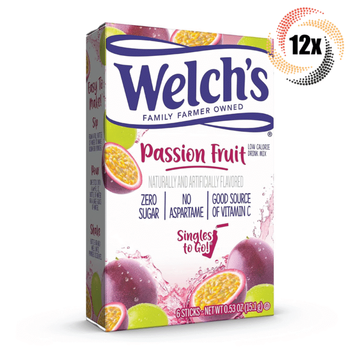 Singles to go drink mix Welch's Passion Fruit .53oz (15.1g)  zero sugar - Image 1