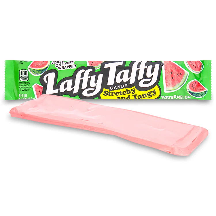 Candyfunhouse_laffytaffy_watermelon_42g-Side-jpg-1 Laffy Taffy candy stretchy and Tangy Watermelon 1.5 oz(42g) - Image 1