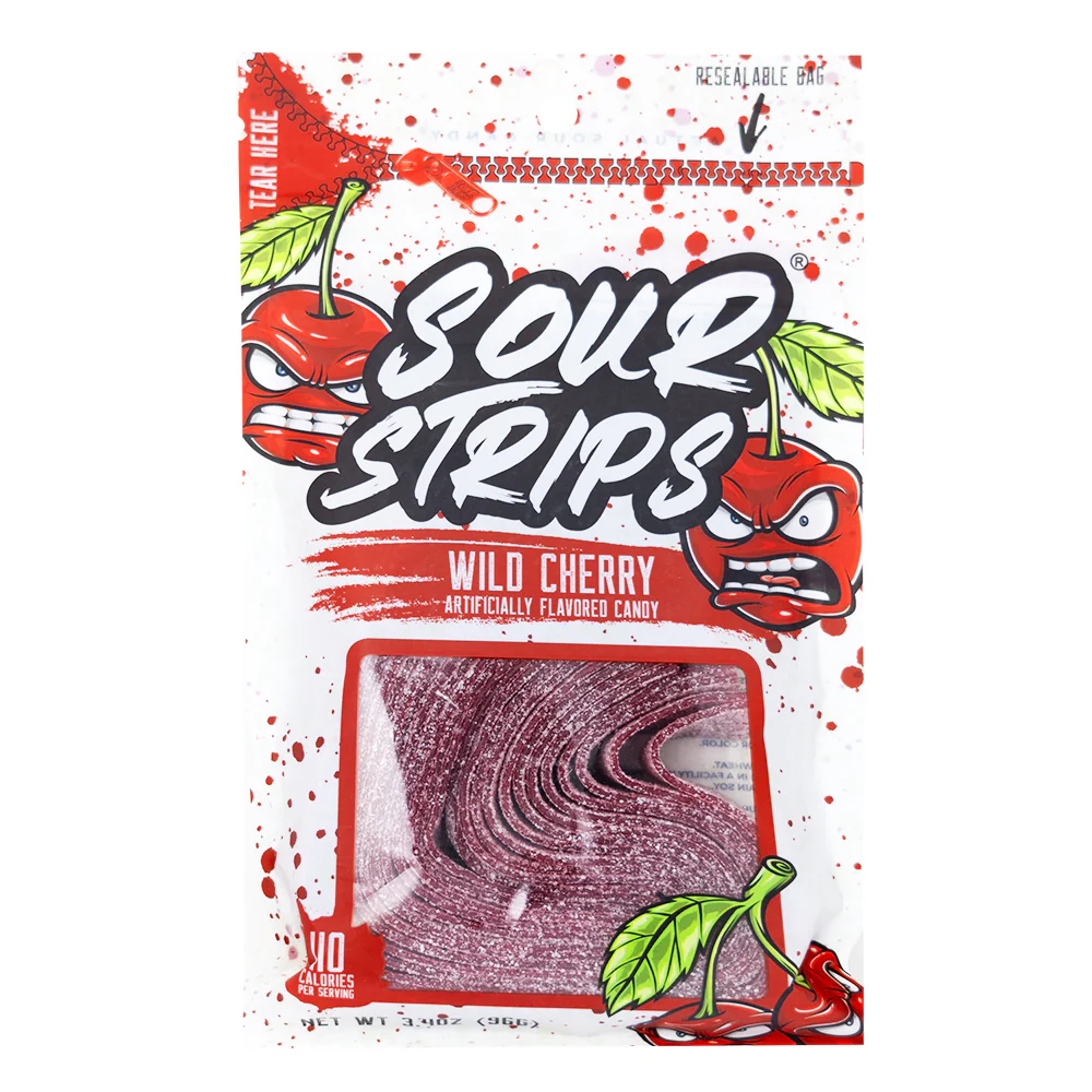 nn Sour Strips wild Cherry 3.4 oz(96g) - Image 1