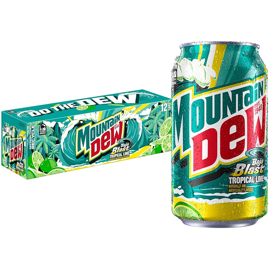 10 Mountain dew Baja blast Tropical lime355ml - Image 1